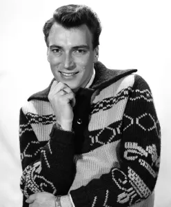 Singer Frank Ifield seen here posing for the Reveille newspaper for a fashion feature