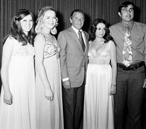 00303 Prints: Singer Frank Sinatra seen here with some of the winners during the annual Frank Sinatra