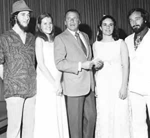 00303 Prints: Singer Frank Sinatra seen here with some of the winners during the annual Frank Sinatra