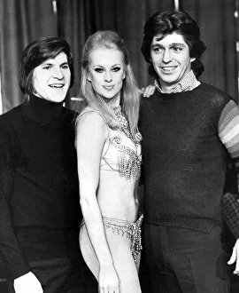 Singer Georgie Fame (right) with Alan Price and Elizabeth Elliott at the Talk of the Town