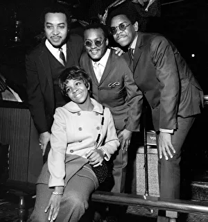 Singer Gladys Knight and the Pips pose for a picture at the Beachcomber Mayfair Hotel