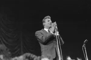 Moody Prints: Singer Mark Wynter performing at the Daily Express Record Star Show at Wembley