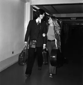 Singer Mary Hopkin and her record producer husband Tony Visconti seen here leaving