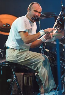 Singer Phil Collins performs in concert at Newcastle Arena 9 November 1997