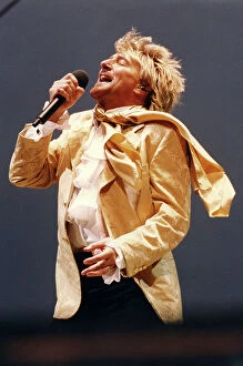 Gold Collection: Singer Rod Stewart performs in concert at Gateshead International Stadium, Tyne and Wear