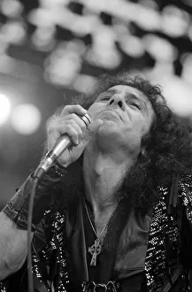 00530 Prints: Singer Ronnie James Dio performing at Donnington Festival of Rock. 22nd August 1987