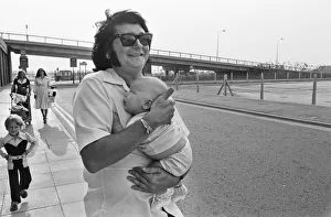 Singer Roy Orbison, pictured at Manchester Ringway Airport in 1975