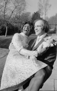 Singer Salena Jones seen here on her wedding day to 33 year old Pat Rogers at Southampton
