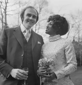 Singer Salena Jones seen here on her wedding day to 33 year old Pat Rogers at Southampton