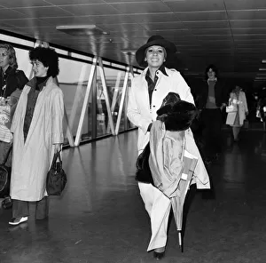 Singer Shirley Bassey arrives at London Airport from Switzerland