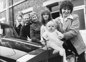 Singer songwriter, John Miles, visits his parents home in Hebburn in his Rolls Royce