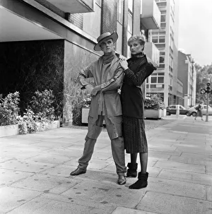 Nightclub Prints: Singer, Steve Strange and model Gail Lawson wearing clothes by Axiom Clothes
