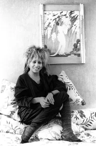 00066 Prints: Singer Tina Turner on tour photographed in her hotel room in Paris