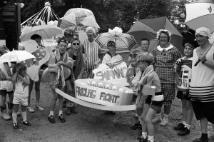 Umbrellas Prints: Singing in the rain turned out to be a wise choice of theme for Meltham carnival