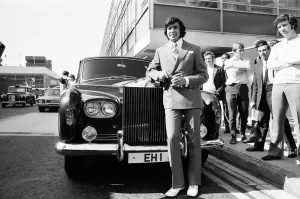 Number Plates Prints: Singing star Engelbert Humperdinck at Heathrow Airport, where his new £1