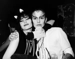 00085 Prints: Siouxsie with the drummer of the culture club at a halloween party in a night club