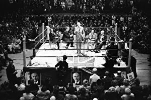 Sir Alec Douglas Home seen here during a hustings meeting at Watford Town Hall during