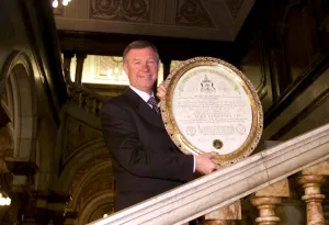 Sir Alex Ferguson with the freedom of Glasgow - 9th November 1999