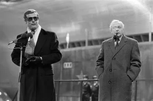 Sir Harold Wilson visited Pinewood Studios to officially open the largest film stage in