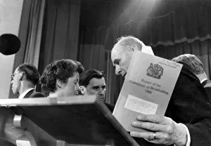 Broadcasting Prints: Sir Harry Pikingto with the Pilkington Committee Report in to the future of Broadcasting