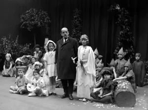 Story Prints: Sir James Barrie, creator of Peter Pan at Dumfries Academy with Dorothy Smith (left