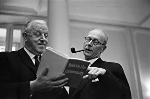Secretary Prints: Sir John Wolfenden (right) and Sir Stanley Rous of the Football Association meet members