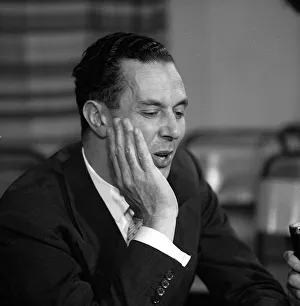 Sir Keith Joseph the Minister of Housing Oct 1962 at a press conference at Hackney Town
