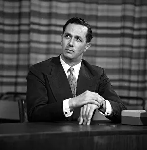 Swinging Sixties Prints: Sir Keith Joseph Minister of Housing Oct 1962 at a press conference at Hackney Town Hall