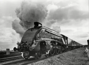 01167 Prints: The Sir Nigel Gresley arrives at Derby Built in 1937 by Sir Nigel Gresley 15th February