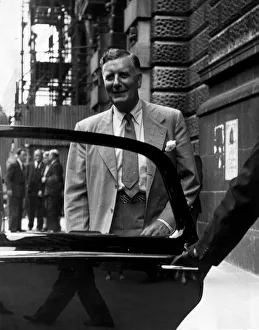 Sir Percy Sillitoe 9th July 1952 Chief of M15 pictured leaving the Old Bailey in London