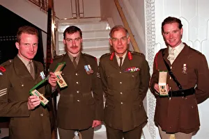 Sir Peter De La Billiere with Gulf War veterans including Major James Hewitt (far right)
