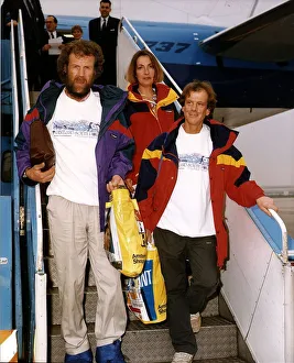 Adventurer Prints: Sir Ranulph Fiennes Expolorer with Dr Michael Stroud At London Airport