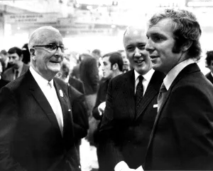 Jaguar Prints: Sir William Lyons, founder and chairman of Jaguar Cars(left