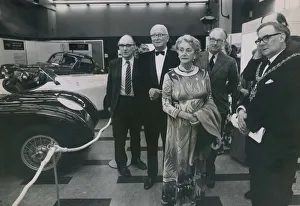 Sir William Lyons and Lady Lyons pictured at the opening of the Jaguar Cars unique