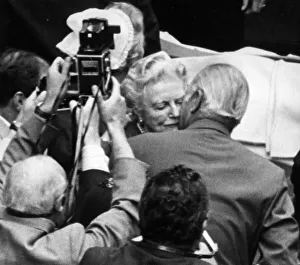 As Sir Winston Churchill was carried on the stretcher across the pavement between the RAF