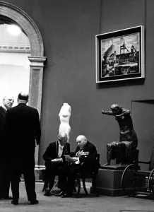00165 Prints: Sir Winston Churchill - May 1963 In conversation with the President of the Royal Academy