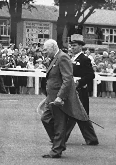 Sir Winston Churchill wearing a tailcoat morning suit at Royal Ascot - June 1958