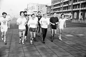 Running Prints: Bill Sirs and Jeremy Corbyn running during the Labour party conference, Brighton