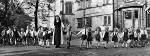 Sisters Prints: Sister David Power with her pupils at Holly Mount Convent at Tottington, near Bury, Lanes