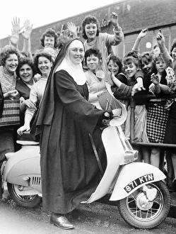Sister Philomena from Sisters of Mercy Covent, Gateshead, with scooter