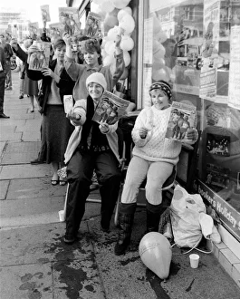 Package Prints: Sisters Magaret Pepper and Carole Peacock at the front of the line for the cheapest