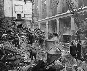 01445 Collection: Site of a bombed and destroyed pub, next to Selfridges Department Store in London