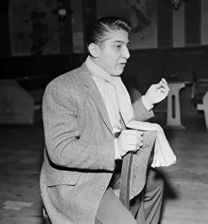 Rehearsing Prints: Sixteen year old Canadian singer songwriter Paul Anka pictured rehearsing for his