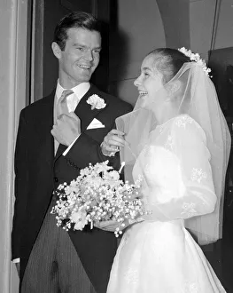 Bouquet Prints: Sixteen year old Caroline Jayne Beuttler and husband Allan Clark 30 seen here after