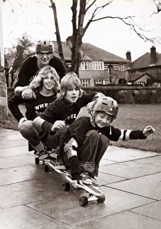 00090 Prints: Skateboard Skateboarding - Trying to master the Maxi Skate - Aaron Davis, Justin Davis