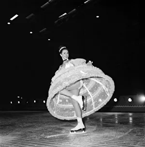 Skaters in costume for the holiday on ice show at Wembley. 1957