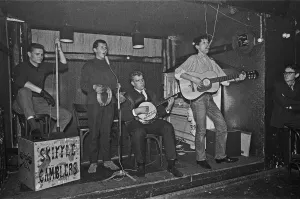 Microphone Prints: The Skiffle Gamblers performing on stage at the Old Eden Saloon Berlin. Circa 1965
