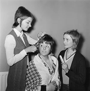 01169 Prints: Skinhead girls who have ordered to let their hair grow by the headmistress at Tolworth