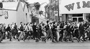 Skinheads on the beach at Southend, Essex on Bank Holiday Monday. 27th August 1979