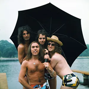 Swimming Prints: Slade (Don Powell, Dave Hill, Jim Lea and Noddy Holder) go for a swim at The Serpentine